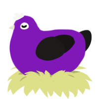 Slumbering Abyss, a violet and sable chicken