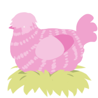 (unnamed), a pink chicken with a bar pattern