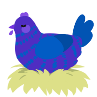 (unnamed), a indigo and ultramarine chicken with a bar pattern
