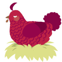 (unnamed), a crimson and maroon chicken with a lace pattern