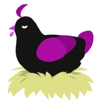 A black and plum chicken