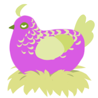 Spring, a orchid and lemon chicken with a half-lace pattern