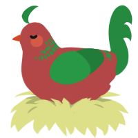 honeycrisp, a red and viridian chicken with a neck-band pattern