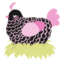 (unnamed), a sable and pink chicken with a lace pattern