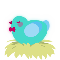 Cupcake, a turquoise and sky chicken