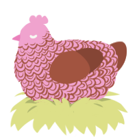 (unnamed), a pink and russet chicken with a double-lace pattern