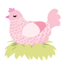 A rose chicken with a lace pattern