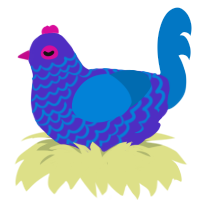 A indigo and sapphire chicken with a lace pattern