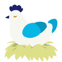 Lan Wang鸡, a white and cerulean chicken