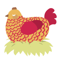Mustard and Ketchup, a honey and crimson chicken with a lace pattern