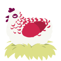 (unnamed), a white and crimson chicken with a half-lace pattern
