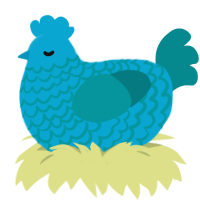 Cerulean xyx 3, a cerulean and teal chicken with a lace pattern