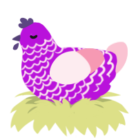Petal, a amethyst and rose chicken with a lace pattern