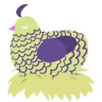 A lemon and overcast chicken with a lace pattern