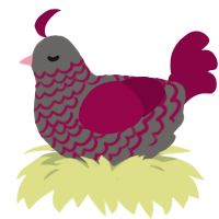 (unnamed), a grey and maroon chicken with a lace pattern