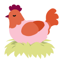 Poptart, a rose and vermilion chicken with a head pattern
