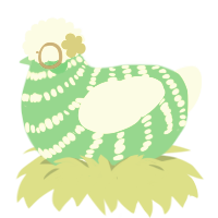 cauliflower, a fuchsia and tumblr chicken with a bar pattern