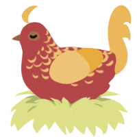 Gilded pottery, a red and honey chicken with a half-lace pattern