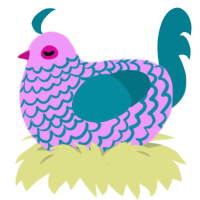 Erm, a lavender and sea chicken with a lace pattern