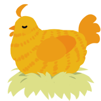 Song 2, a honey and orange chicken with a bar pattern