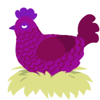 A plum and wine chicken with a lace pattern