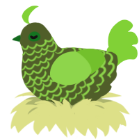(unnamed), a olive and grass chicken with a lace pattern