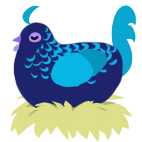 (unnamed), a navy and cerulean chicken with a half-lace pattern