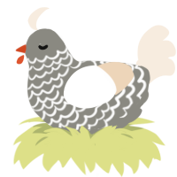 A ash and cream chicken with a lace pattern
