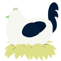 A white and tumblr chicken