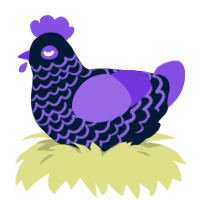 A tumblr and blurple chicken with a lace pattern