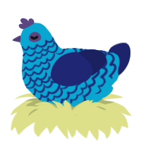 (unnamed), a cerulean and navy chicken with a lace pattern