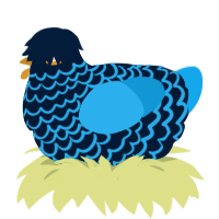 A tumblr and sky chicken with a lace pattern