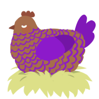 Taro Chocolate, a brown and violet chicken with a lace pattern