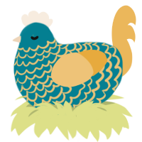 A sea and honey chicken with a lace pattern