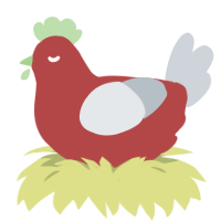 Fuji, a red and mist chicken