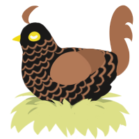 A sable and brown chicken with a lace pattern
