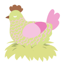 (unnamed), a lemon and pink chicken with a lace pattern