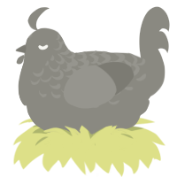 A ash chicken with a half-lace pattern