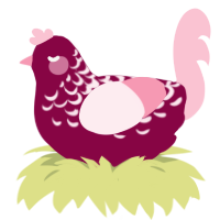 (unnamed), a maroon and rose chicken with a half-lace pattern