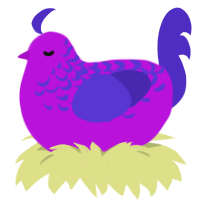 (unnamed), a amethyst and indigo chicken with a half-lace pattern