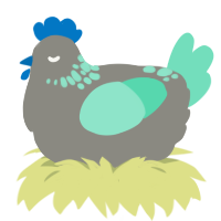 A ash and mint chicken with a neck-speckle pattern