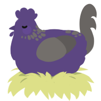 A overcast and grey chicken with a neck-speckle pattern