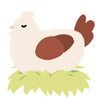 Marshmallow, a cream and russet chicken