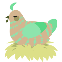 A beige and spring chicken with a bar pattern