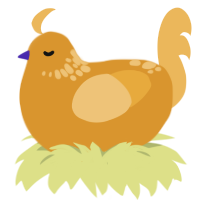 Pumpkin, a orange and honey chicken with a neck-speckle pattern