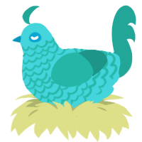 (unnamed), a aqua and turquoise chicken with a lace pattern