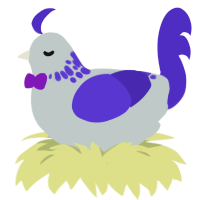 Foggy, a silver and indigo chicken with a neck-speckle pattern
