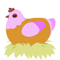 (unnamed), a orange and lavender chicken with a head pattern