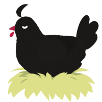 A sable chicken with a lace pattern