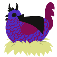 Mulberry, a indigo and wine chicken with a lace pattern
